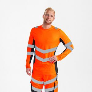 Engel - Safety T-shirt - Hi-vis Orange / Anthracite Grey - Lange Mouwen