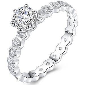 Di Lusso - Ring Albi - Zirkonia - Zilver 925 - Dames - 19.00 mm