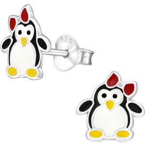 Princess Oorbellen Pinguin - 925 Zilver E-Coating - Dier - ∅9mm