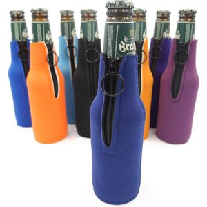 Koelhouder / koelhoud / isolatie hoesje voor 30 cl (bier)flesje kleur donkerblauw