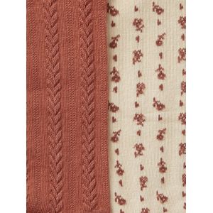 Vertbaudet - Set van 2 Paar Maillots - Bloemen en Kabels - Voor Babymeisjes