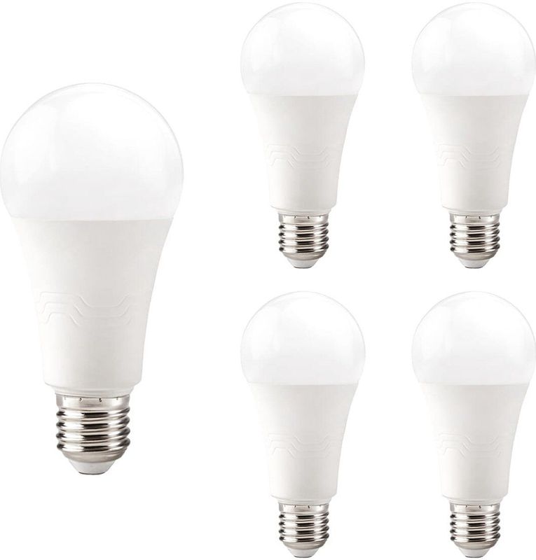 Kobi - LED Lamp - E27 - 18W - 2000lm - 4000K - Standaardvorm - Voor Winkelverlichting Hal of Werkplek - 5 stuks