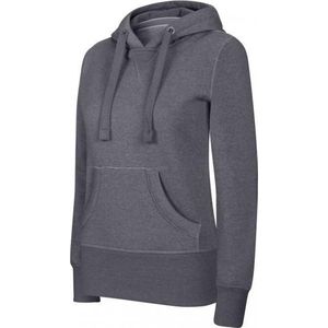 Damessweater Met Capuchon Polykatoen Dark Grey XS