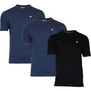 3-Pack Donnay T-Shirt (599008) - Sportshirt - Heren - Navy/Black/Navy - maat XXL