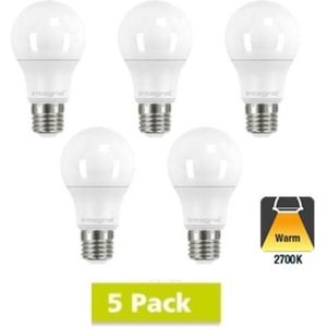 5 Pack - E27 Led Bol Lamp A60 - 9,5w -806 Lm - 2700K Warm Wit - Non Dimmable
