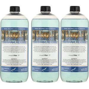 Body & Hair Hammam Herbal 1 liter - set van 3 stuks - 2 in 1 voor lichaam en haar.