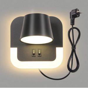 LED Wandlamp met Schakelaar - Moderne Draaibare Leeslamp voor Slaapkamer en Woonkamer - Verstelbare Verlichting 4W+8W 3000K