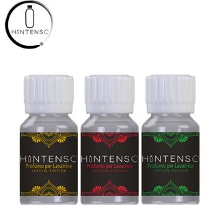Wasparfum Hintenso Mini Special Edition Gold - Red - Green Testers - 3X 15ml 9 Wasbeurten - Proefpakket - Frisse was - Heerlijke geur – Textielverfrisser - Wasverzachter – Wasparfum - Samples - Proefpakket - Wasmachine