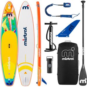 SUP voor korte dagtrips - Mistral® Sun Flower 11'6 - Opblaasbare SUP - Beginners en gevorderden - Kayak zitje is mogelijk