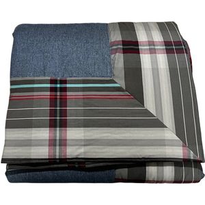 DevoHome Biruza Hennep Dekbed Bedsprei - Hennepvezel en Cotton - All in One Dekbed zonder overtrek - Anti Allergie Dekbed - Anti-Huisstofmijt - Ademend - Wasbaar - Gekleurd dekbed Blauw 215x200 cm