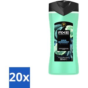 20 x AXE - Douchegel - Aqua Bergamot - Verfrissend - Citrus & Waternoten - 300 ml - Douchegel - Bergamot - Citrus - Frisheid - AXE Aqua Bergamot