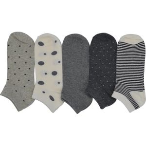 DAMES 10 paar Basic - fitness sokjes - 85% katoen - enkelsokken met fantasie -  dames maat 36/41