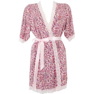 Guy de France - Kimono roze - micro bedrukt - M