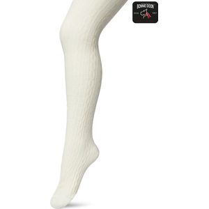 Bonnie Doon Bio Kabel Maillot Meisjes Off White maat 140/158 M - Ingebreid Kabel patroon - Biologisch Katoen - Uitstekend draagcomfort - Classic Cable Tights - OEKO-TEX - Gladde Naden - Klassiek - Gebroken Wit - BP213901.110