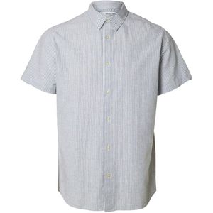 Selected - SLHREGSUN SHIRT SS CLASSIC - Overhemd - Effen of Gestreept - Katoen/Linnen