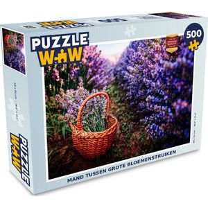 Puzzel Lavendel - Buiten - Mand - Legpuzzel - Puzzel 500 stukjes