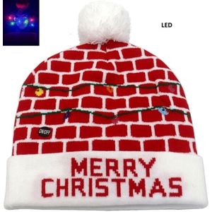 Verlichte Kerstmuts met LED verlichting | Merry Christmas | Universeel model met grote elasticiteit voor volwassenen | LED Kerstmuts volwassenen / LED Kerstmutsje kinderen