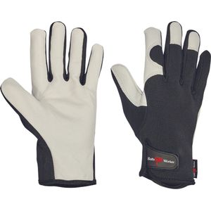 1 paar - SafeWorker JEKER TL SAFE geitenleer handschoen 01010176 - Wit/zwart - 11