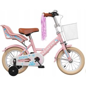 MEISJESFIETS KINDEREN ROZE 12 INCH FIETSENMAND