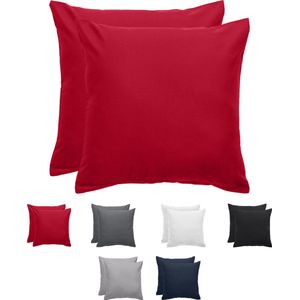 Komfortec Set van 2 Premium Kussenslopen 80x80 cm - Superzachte Kussenhoes – 100% - Geborsteld Polyester - 90g/m²- Rood