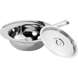 MultiMotion ronde Bedpan met deksel RVS - Ondersteek - Bedpo - Ø 30 cm