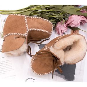 Kinder winterschoentjes camelkleur 18/24 maanden maat 25 L