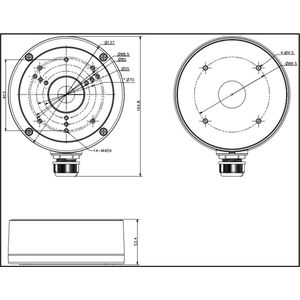 HIKVISION Junction Box - 157x185x51.5mm - Aluminium Wit