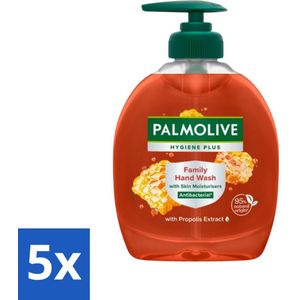 5 x Palmolive - Hygiëne Plus Family - Handzeep Met Pomp - Voor het Hele Gezin - 300 ml - Huidvriendelijk - Dermatologisch Getest - Pompflacon - 300 Ml