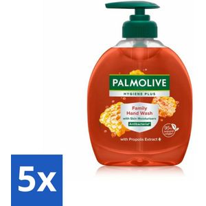 5 x Palmolive - Hygiëne Plus Family - Handzeep Met Pomp - Voor het Hele Gezin - 300 ml - Handzeep Met Pomp - Hygiëne Plus Family - Handwas - Gezin - Kind