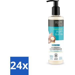 24 x Organic Shop - Conditioner Argan & Amla - Hydraterend en Verzorgend - 280 ml - Haar Conditioner - Gekleurd Haar - Glans Conditioner - Voedende Conditioner - Amarantolie