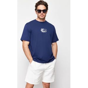 Trendyol TMNSS23TS00261 Volwassenen Mannen T-shirt - Marineblauw*004 - 2XL