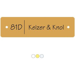 Kunststof naamplaatje 110 x 30 mm ronde hoek met schroef / brievenbus naamplaatjes / naamplaatje brievenbus zelfklevend / Maakjenaambord.nl