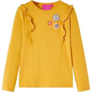 vidaXL - Kindershirt - Donkerokerkleurig - Lange Mouwen