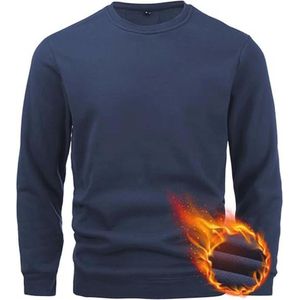 Heren Sweatshirts met Ronde Hals en Fleece - Warme Gevoerde Truien met Lange Mouwen
