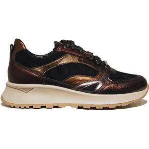 Footnotes - Silke Ines - Sneakers - Zwart/Brons - Suède en Metallic Leer
