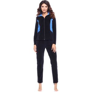 Merry Style – Dames Huispak – Vrijetijdspak – Velours – MS-MG-F-SUIT2 – Marineblau/Blau – XXL