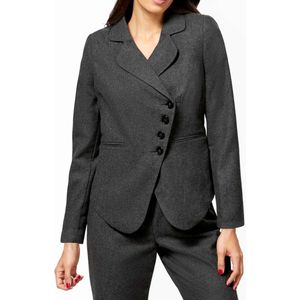 Ashley Brooke Dames Designer blazer, antraciet gevlekte afwerking, Maat 38