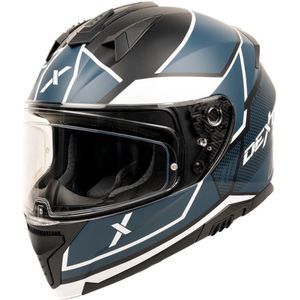 Motor Integraal Helm ELEVEN NAPIO Zwart/Blauw S van MOTOBLOUZ