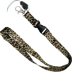 Fako Bijoux® - Keycord Print - Lanyard - Sleutelkoord - Badgehouder - 51cm - 20mm - Luipaard Geel