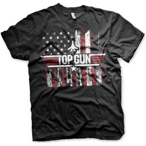 Top Gun Heren Tshirt -2XL- America Zwart