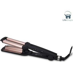 LifeStages - Wafeltang - Wafeltang Voor Golvende Krullen - Wave Krultang Met Keramische Platen En Oververhittingsbeveiliging - Voor lang En Kort Haar