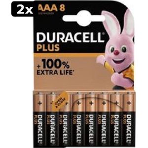 2x Duracell Alkaline Plus AAA Batterijen - 8 stuks