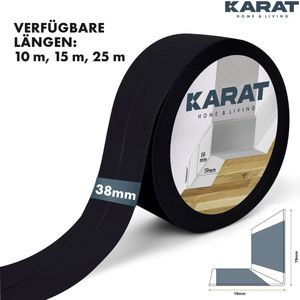 FLOORDIREKT Zachte Plint Riga - Zelfklevende Plint - Flexibele Plooilijst - Zwart - 19 x 19 mm - Lengte: 25 m
