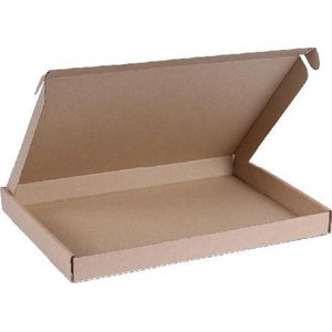 10 Bruine Standaard Brievenbusdozen Formaat A4 - 31 x 21,5 x 3 Cm / Platte dozen voor brievenbus met bovenklep / Verzenddoosje / Postdozen