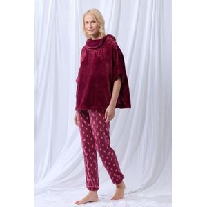 Woody Dames poncho wijnrood - maat XL/XXL