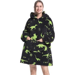 Oversized Hoodie Deken met Grote Zak - Comfortabele Sherpa Fleece voor Dames, Heren en Tieners