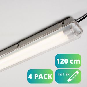 EasySave LED TL verlichting 120 cm - Dubbel armatuur incl. 2 LED TL buizen - IP65 - 4PACK