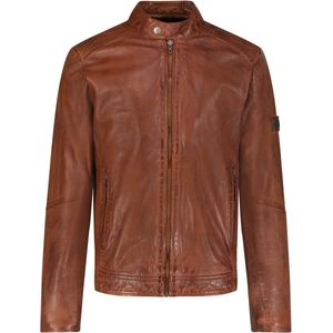 Urban 5884® – Shawn - Brandy – Heren - Leren Jas – Lamsleer – 100% Leer - Casual Jack – Maat S