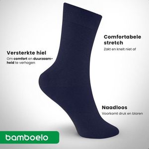 1 Paar - Bamboe Sokken - Dames en Heren - Zakelijk en Dagelijks Leven - Lange Sokken - Antibacterieel Sokken - Zacht en Ademend - Luxe Marineblauw - Maat 39/42