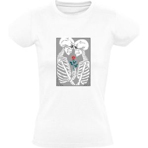 Skelet Dames T-shirt | roos | bloemen | liefde | love | verliefd | relatie | valentijnsdag